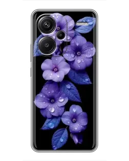 Чехол для Xiaomi Redmi Note 13 Pro Plus с картинкой «Фиолетовые цветы с росою»