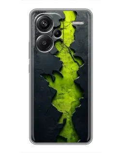 Чохол для Xiaomi Redmi Note 13 Pro Plus з картинкою «Салатовий розлом скелі»