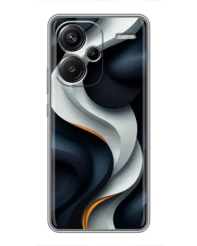 Чехол для Xiaomi Redmi Note 13 Pro Plus с картинкой «Объемные черно-белые ленты»