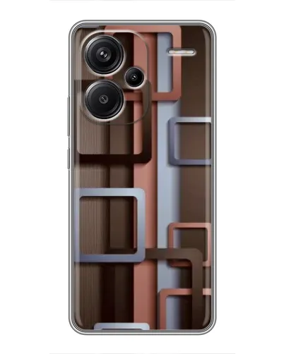 Чехол для Xiaomi Redmi Note 13 Pro Plus с картинкой «Коричневые объемные квадраты»