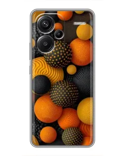 Чехол для Xiaomi Redmi Note 13 Pro Plus с картинкой «Объемные оранжевые сферы»