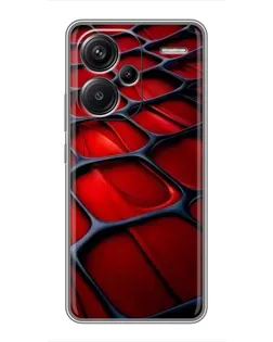Чехол для Xiaomi Redmi Note 13 Pro Plus с картинкой «Красная глянцевая сетка»