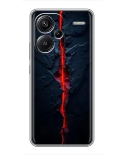 Чехол для Xiaomi Redmi Note 13 Pro Plus с картинкой «Kрасная лавовая трещина»