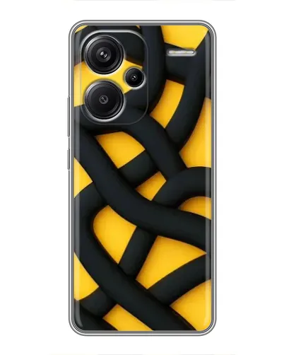 Чехол для Xiaomi Redmi Note 13 Pro Plus с картинкой «Черное желтое переплетение»