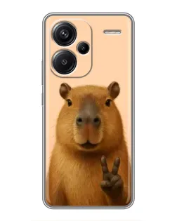 Чехол для Xiaomi Redmi Note 13 Pro Plus с картинкой «Капибара виктория»