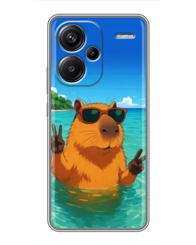 Чехол для Xiaomi Redmi Note 13 Pro Plus с картинкой «Морская капибара»