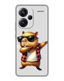 Чехол для Xiaomi Redmi Note 13 Pro Plus с картинкой «Капибара рэпер даб»