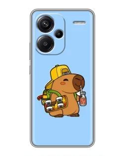 Чехол для Xiaomi Redmi Note 13 Pro Plus с картинкой «Капибара на скейте»