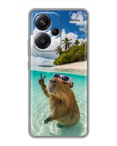 Чехол для Xiaomi Redmi Note 13 Pro Plus с картинкой «Капибара на море»
