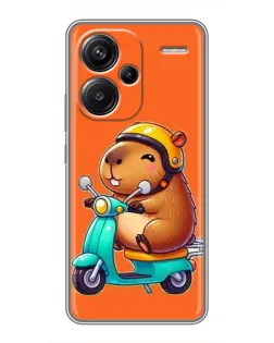 Чехол для Xiaomi Redmi Note 13 Pro Plus с картинкой «Капибара на скутере»