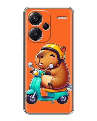 Чехол для Xiaomi Redmi Note 13 Pro Plus с картинкой «Капибара на скутере»
