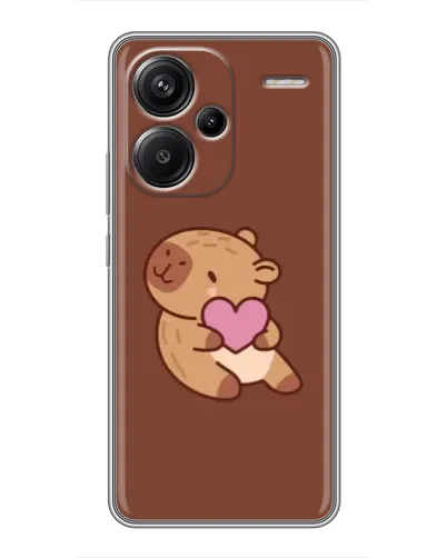 Чехол для Xiaomi Redmi Note 13 Pro Plus с картинкой «Капибара с сердцем»