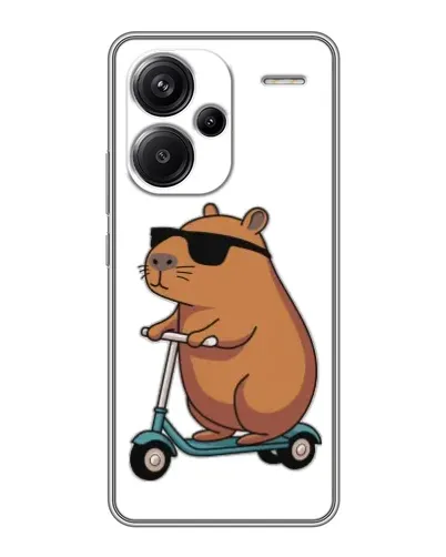 Чехол для Xiaomi Redmi Note 13 Pro Plus с картинкой «Капибара на самокате»