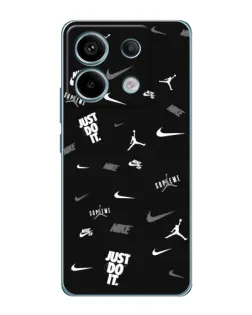Чехол для Xiaomi Redmi Note 13 Pro с картинкой «Nike Black Pattern»