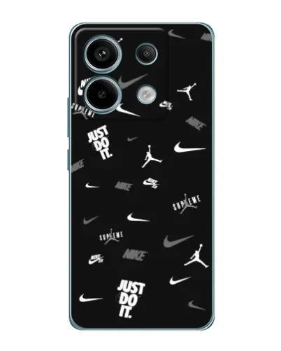 Чехол для Xiaomi Redmi Note 13 Pro с картинкой «Nike Black Pattern»