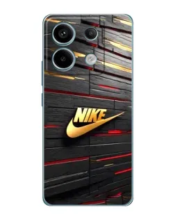 Чехол для Xiaomi Redmi Note 13 Pro с картинкой «Золотой Nike на металле»