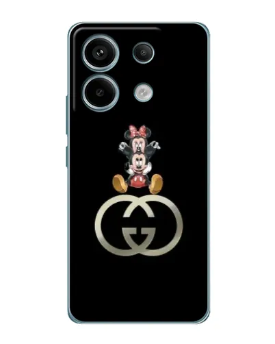 Чехол для Xiaomi Redmi Note 13 Pro с картинкой «Минни Маус на лого»