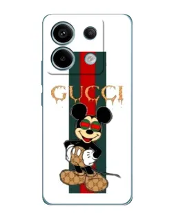 Чехол для Xiaomi Redmi Note 13 Pro с картинкой «Микки Маус Gucci — полосы»