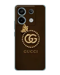Чехол для Xiaomi Redmi Note 13 Pro с картинкой «Gucci — золотая бабочка»