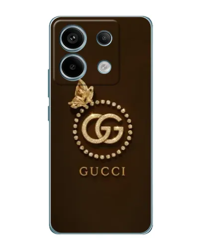 Чехол для Xiaomi Redmi Note 13 Pro с картинкой «Gucci — золотая бабочка»