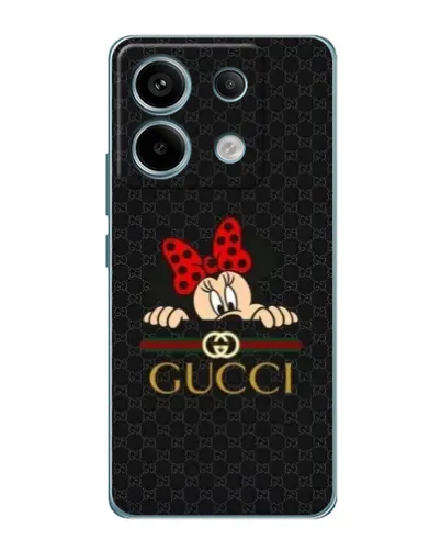 Чехол для Xiaomi Redmi Note 13 Pro с картинкой «Минни Маус Gucci — черный»