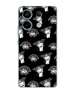Чохол для Xiaomi Redmi Note 13 Pro з картинкою «Чорний паттерн Kuromi»