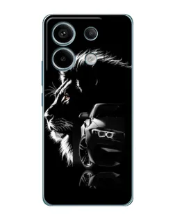 Чехол для Xiaomi Redmi Note 13 Pro с картинкой «BMW и лев»
