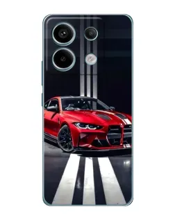 Чехол для Xiaomi Redmi Note 13 Pro с картинкой «Красная BMW на дороге»