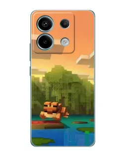 Чехол для Xiaomi Redmi Note 13 Pro с картинкой «Майнкрафт закат солнца»