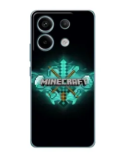 Чехол для Xiaomi Redmi Note 13 Pro с картинкой «Minecraft Diamond лого»