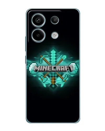Чехол для Xiaomi Redmi Note 13 Pro с картинкой «Minecraft Diamond лого» Чехол для Xiaomi Redmi Note 13 Pro с картинкой «Minecraft Diamond лого»