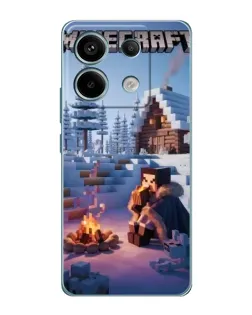Чехол для Xiaomi Redmi Note 13 Pro с картинкой «Зимний Minecraft»