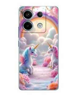 Чехол для Xiaomi Redmi Note 13 Pro с картинкой «Радуга и единороги»