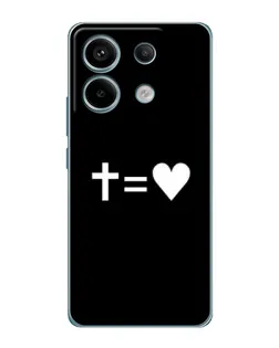 Чехол для Xiaomi Redmi Note 13 Pro с картинкой «Крест и Сердце»