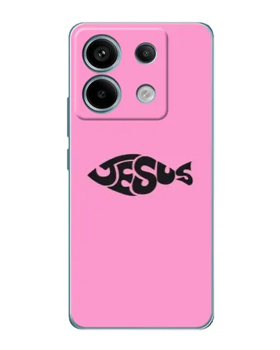 Чехол для Xiaomi Redmi Note 13 Pro с картинкой «Розовый символ  Jesus»
