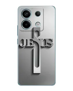 Чохол для Xiaomi Redmi Note 13 Pro з картинкою «Металевий хрест Jesus»
