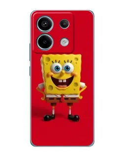 Чехол для Xiaomi Redmi Note 13 Pro с картинкой «Спанч Боб на красном»