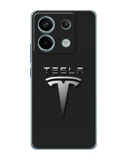 Чохол для Xiaomi Redmi Note 13 Pro з картинкою «Сталевий логотип Tesla»