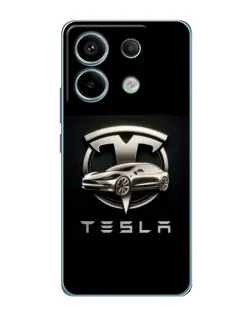 Чохол для Xiaomi Redmi Note 13 Pro з картинкою «Tesla — срібне авто»