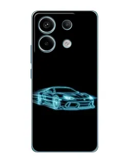 Чохол для Xiaomi Redmi Note 13 Pro з картинкою «Неоновий контур Lamborghini»