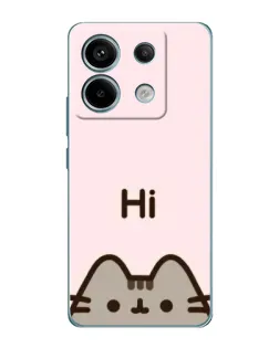 Чехол для Xiaomi Redmi Note 13 Pro с картинкой «Пушин говорит Hi»