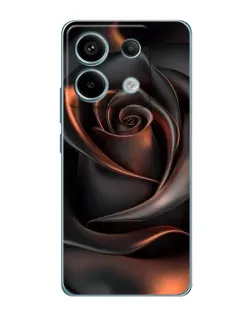 Чехол для Xiaomi Redmi Note 13 Pro с картинкой «Шелковая черная роза»