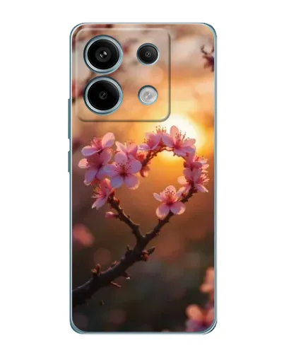 Чехол для Xiaomi Redmi Note 13 Pro с картинкой «Розовый цвет сердце на фоне заката» Чехол для Xiaomi Redmi Note 13 Pro с картинкой «Розовый цвет сердце на фоне заката»