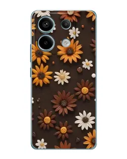 Чехол для Xiaomi Redmi Note 13 Pro с картинкой «Узор из маленьких подсолнухов»