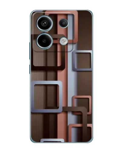 Чехол для Xiaomi Redmi Note 13 Pro с картинкой «Коричневые объемные квадраты»