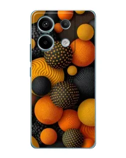Чехол для Xiaomi Redmi Note 13 Pro с картинкой «Объемные оранжевые сферы»