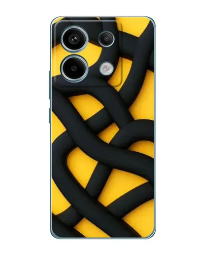 Чехол для Xiaomi Redmi Note 13 Pro с картинкой «Черное желтое переплетение»