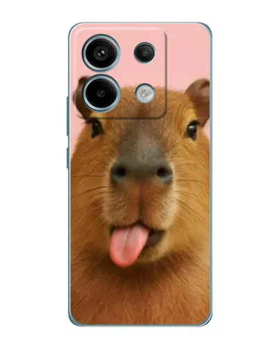 Чехол для Xiaomi Redmi Note 13 Pro с картинкой «Капибара с языком»