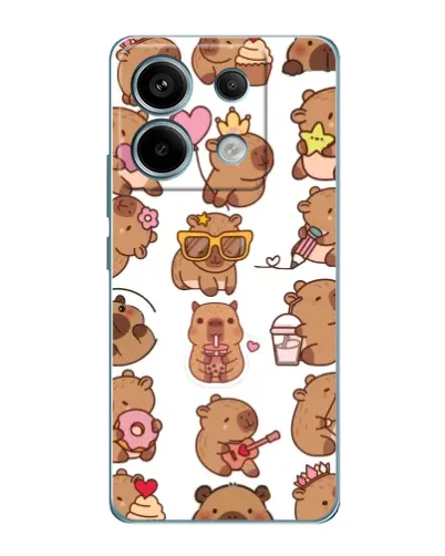 Чехол для Xiaomi Redmi Note 13 Pro с картинкой «Стикерпак с капибарами»