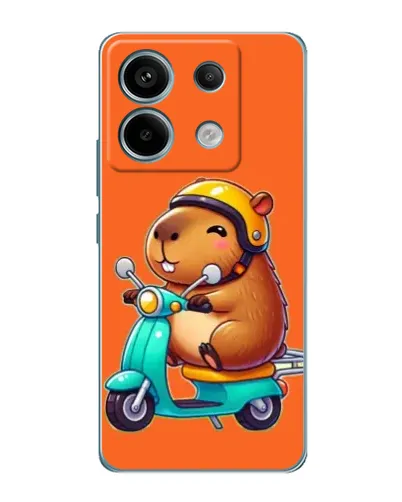 Чехол для Xiaomi Redmi Note 13 Pro с картинкой «Капибара на скутере»